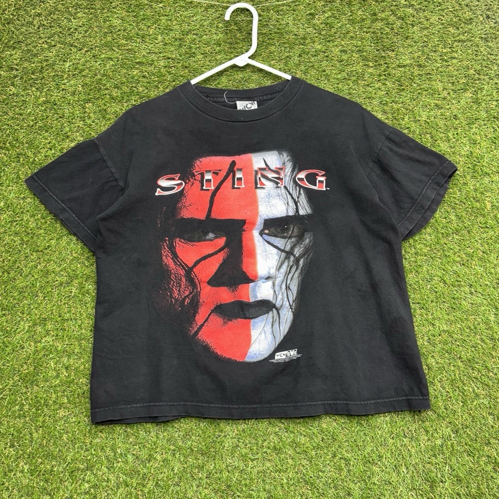 Vintage Sting Wrestling Shirt Mens Medium WCW NWO Big Face Logo y2k Boxy 90s